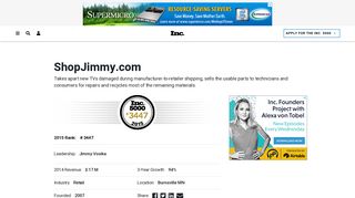 
                            7. ShopJimmy.com - Burnsville, MN - Inc.com