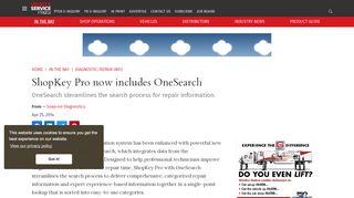 
                            13. ShopKey Pro now includes OneSearch - Vehicle Service Pros