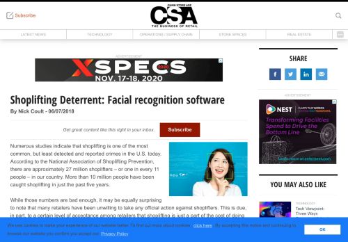 
                            3. Shoplifting Deterrent: Facial recognition software - Chain Store Age
