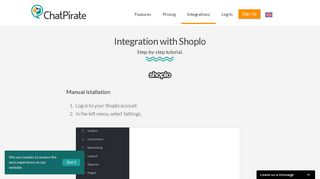 
                            12. Shoplo Integration with ChatPirate