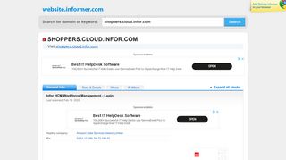 
                            8. shoppers.cloud.infor.com at WI. Infor HCM Workforce Management ...