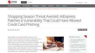 
                            10. Shopping Season Threat Averted: AliExpress Patches a Vulnerability ...