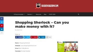 
                            8. Shopping Sherlock - Can you make money with it? - Bare Naked Scam