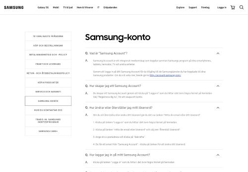 
                            1. Shoppingfrågor – Samsung-konto | Samsung Sverige