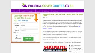 
                            11. Shoprite Funeral Plans - Free Quote Online Here - Quick Payouts!