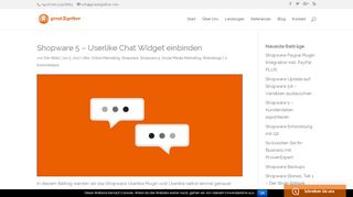 
                            11. Shopware 5 - Userlike Chat Widget einbinden - Great2Gether