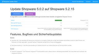 
                            8. Shopware 5.0.2 auf Shopware 5.2.15 updaten - Versions Vergleich