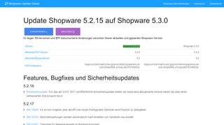 
                            12. Shopware 5.2.15 auf Shopware 5.3.0 updaten - Versions Vergleich