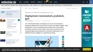 
                            8. Shopware Deployment: Automatisch, praktisch und gut! - entwickler.de