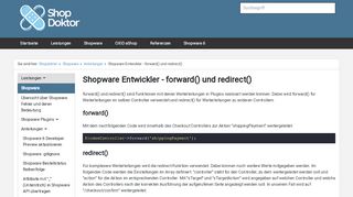 
                            6. Shopware Entwickler – forward() und redirect() – Shopdoktor