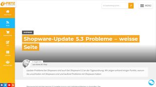 
                            9. Shopware-Update 5.3 Probleme - weisse Seite | Blog + eCommerce ...
