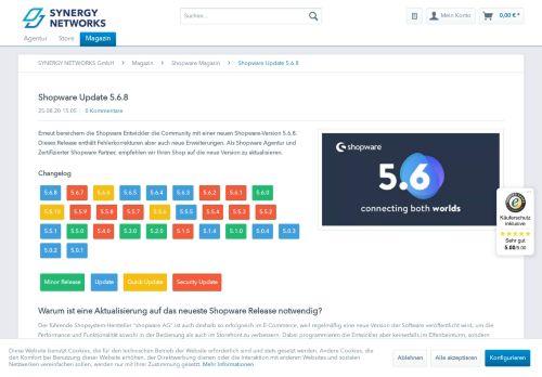 
                            8. Shopware Update | SYNERGY NETWORKS
