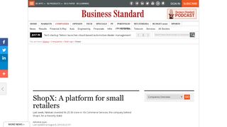 
                            8. ShopX: A platform for small retailers | Business Standard News