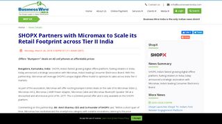 
                            11. SHOPX Partners with Micromax to Scale its Retail Footprint across ...