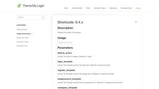 
                            6. Shortcode: 6.4.x - Theme My Login Documentation