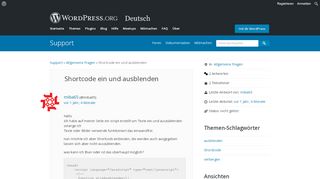 
                            7. Shortcode ein und ausblenden | WordPress.org