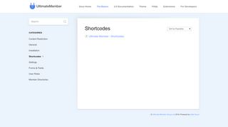 
                            11. Shortcodes - Documentation | Ultimate Member