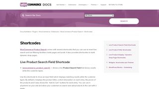 
                            1. Shortcodes - WooCommerce Docs