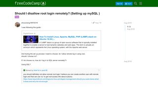 
                            5. Should I disallow root login remotely? (Setting up mySQL ...