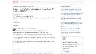 
                            9. Should I get the Yahoo login page when signing in TI email on ATT ...