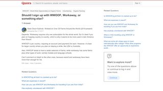 
                            12. Should I sign up with WWOOF, Workaway, or something else? - Quora