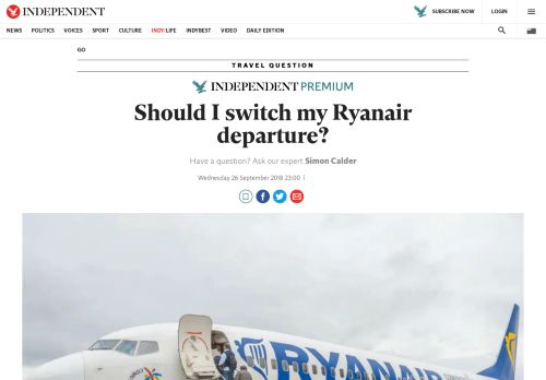 
                            13. Should I switch my Ryanair departure? | The Independent