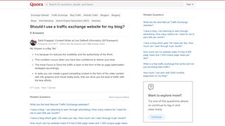 
                            7. Should I use a traffic exchange website for my blog? - Quora