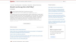 
                            10. Should I use the app Hot or Not? Why? - Quora