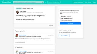 
                            12. Should we pay people for donating blood? - ResearchGate