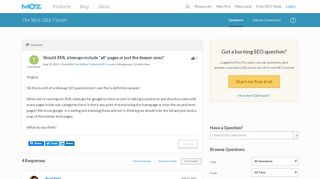 
                            7. Should XML sitemaps include *all* pages or just the deeper ones? - Moz