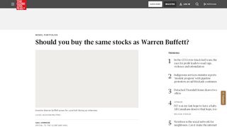 
                            13. Should you buy the same stocks as Warren Buffett? - The Globe and ...