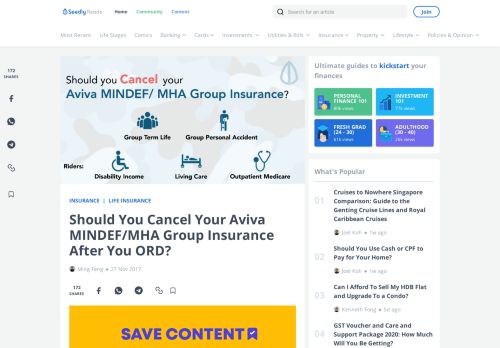 
                            10. Should You Cancel Your Aviva MINDEF/MHA Group Insurance After ...