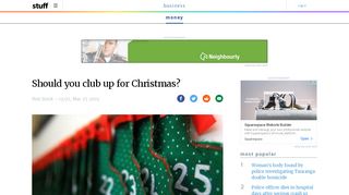 
                            10. Should you club up for Christmas? | Stuff.co.nz