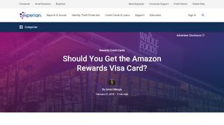 
                            13. Should You Get the Amazon Rewards Visa Card? | Experian