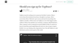 
                            3. Should you sign up for TopBuzz? – Atti Bear – Medium