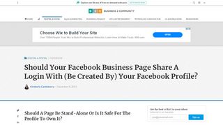 
                            4. Should Your Facebook Business Page Share A Login With (Be ...