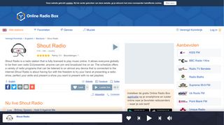 
                            11. Shout Radio luisteren online | Online Radio Box