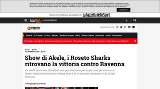 
                            7. Show di Akele, i Roseto Sharks ritrovano la vittoria contro Ravenna ...