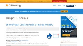 
                            6. Show Drupal Content Inside a Pop-up Window - OSTraining