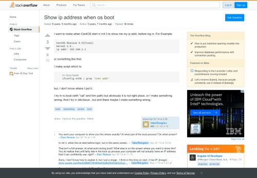 
                            12. Show ip address when os boot - Stack Overflow