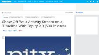 
                            13. Show Off Your Activity Stream on a Timeline With Dipity 2.0 (500 Invites)