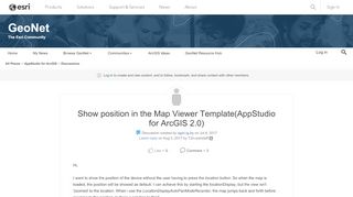
                            10. Show position in the Map Viewer Template(AppStu... | GeoNet