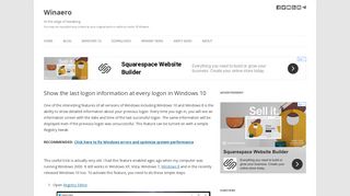 
                            7. Show the last logon information at every logon in Windows 10 - Winaero