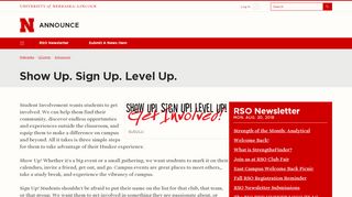 
                            7. Show Up. Sign Up. Level Up. | Announce | University of Nebraska ...