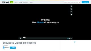 
                            8. Showcase Videos on foliodrop on Vimeo