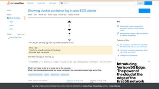 
                            12. Showing docker container log in aws ECS cluster - Stack Overflow