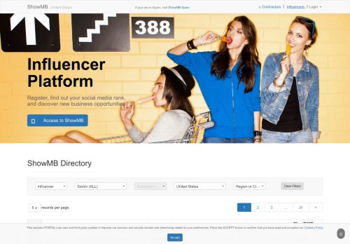 
                            8. ShowMB - Influencer platform to collaborate with brands. United States