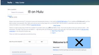 
                            7. Showtime - Hulu Help