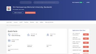 
                            9. Shri Ramswaroop Memorial University, Barabanki - courses, fee, cut ...