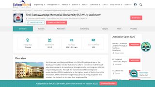 
                            10. Shri Ramswaroop Memorial University (SRMU), Lucknow - 2019 ...